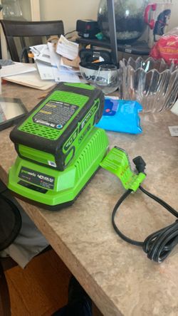 Green works 40 volt battery and  charger