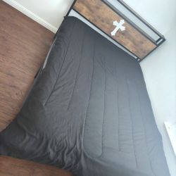 Full Bed, Frame & Mattress + Mattress protector cover 