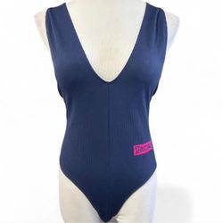 NWOT Spalding Navy Blue Bodysuit Size Medium 