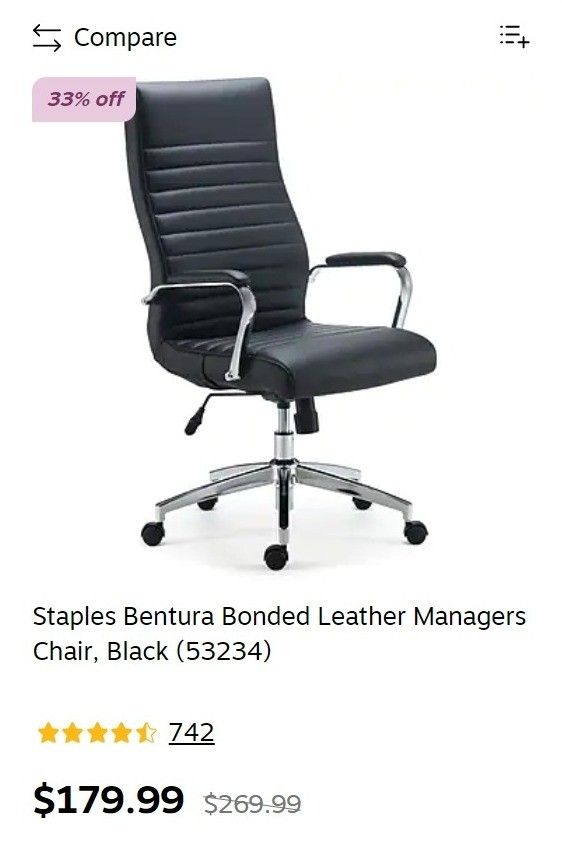 Bentura bonded leather managers chair clearance