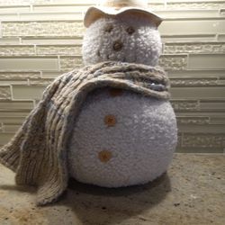 Pottery Barn Archie The Snowman Pillow 