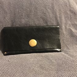 Moss  Mills Leather Black Clutch 
