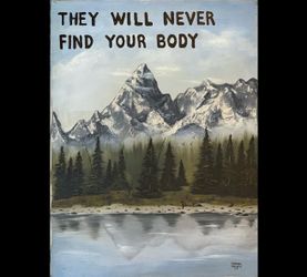 Dark Parody Altered Landscape Oil Painting