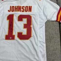 Nazeeh Johnson Signed Autograph Custom Jersey - Beckett Coa - Kansas City Chiefs 