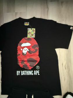 Bape Tee Shirt Black+Red