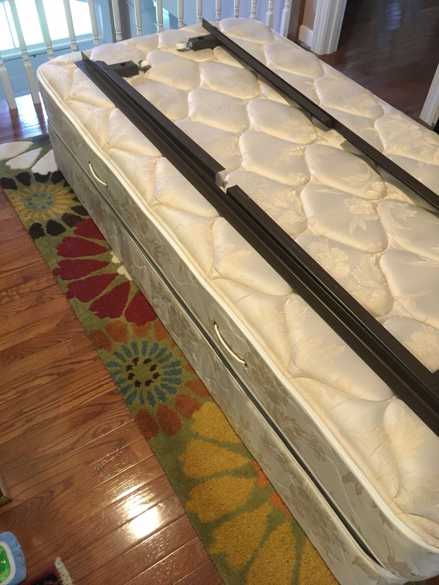 Serta twin mattress, box spring and frame