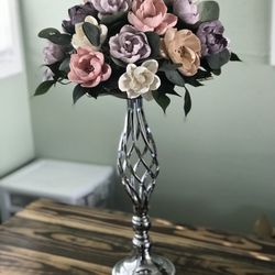 Centerpiece With Wood Flowers