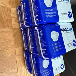 Procare Adult Diapers CASE - 20 packs 18 diapers per Pack