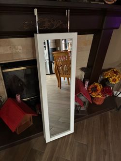 SONGMICS Lockable Wall or Door Mounted Jewelry Armoire Organizer with Mirror