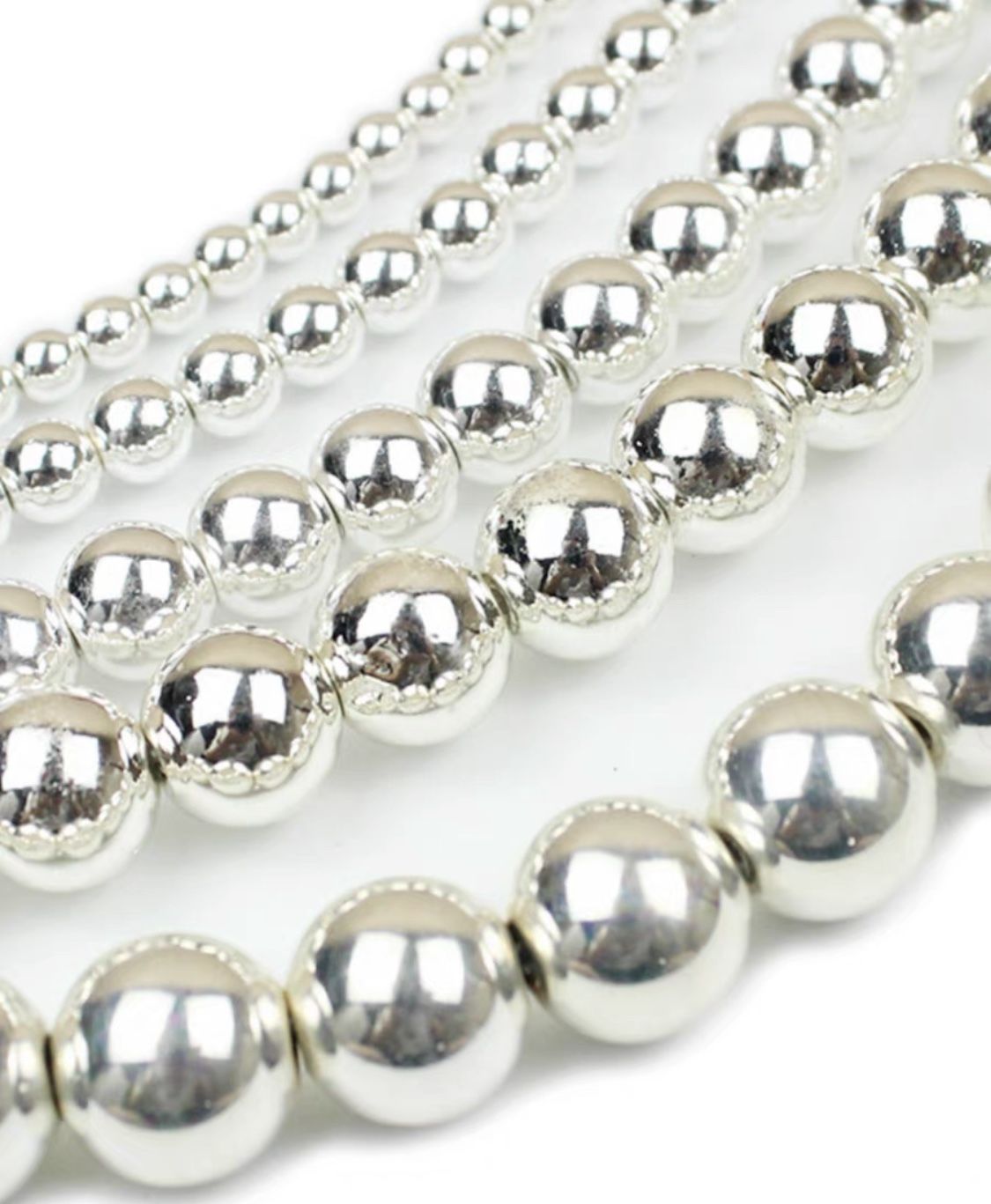 Hematite Silver 8mm Loose Beads (1 strand 15”-16”)