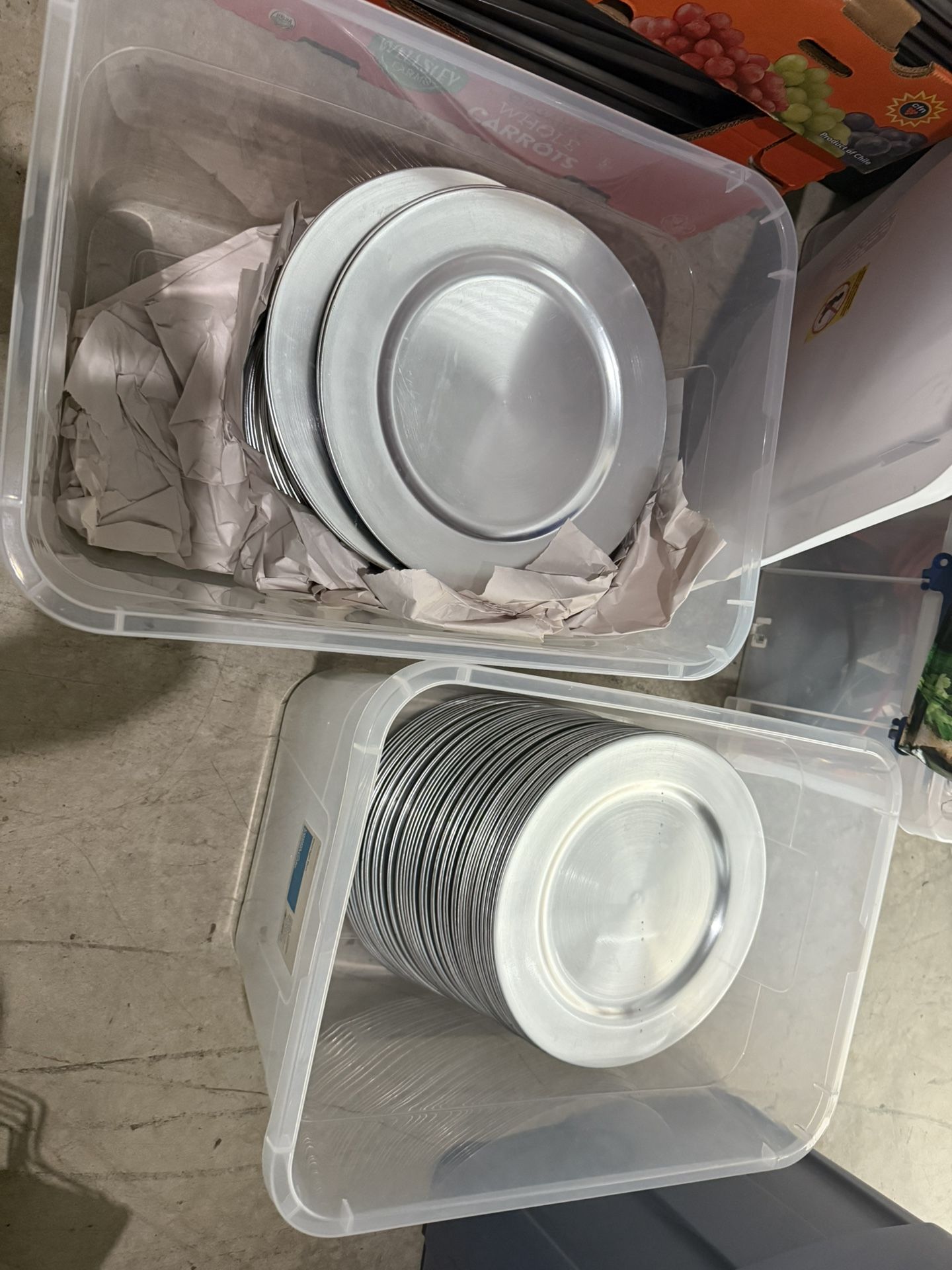 Silver Plastic Charger Plates