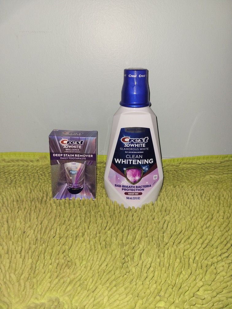 Crest 3D White Brilliance Toothpaste 2.1oz/ Crest Mouthwash Clean Whitening 32oz