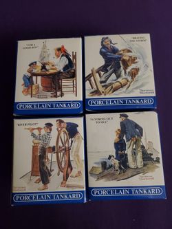 Norman Rockwell Seafarer Themed Mug Set