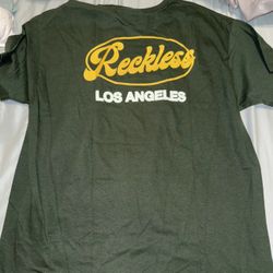 Young and Reckless Green Yellow Logo Mens T-Shirt Size L - BNWT Streetwear Y&R