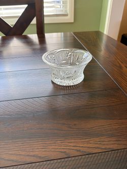 Vintage Floral Cut Glass Footed Bowl