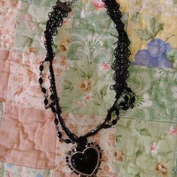 Gorgeous Black Heary Choker With Gorgeous Black Connected Besding