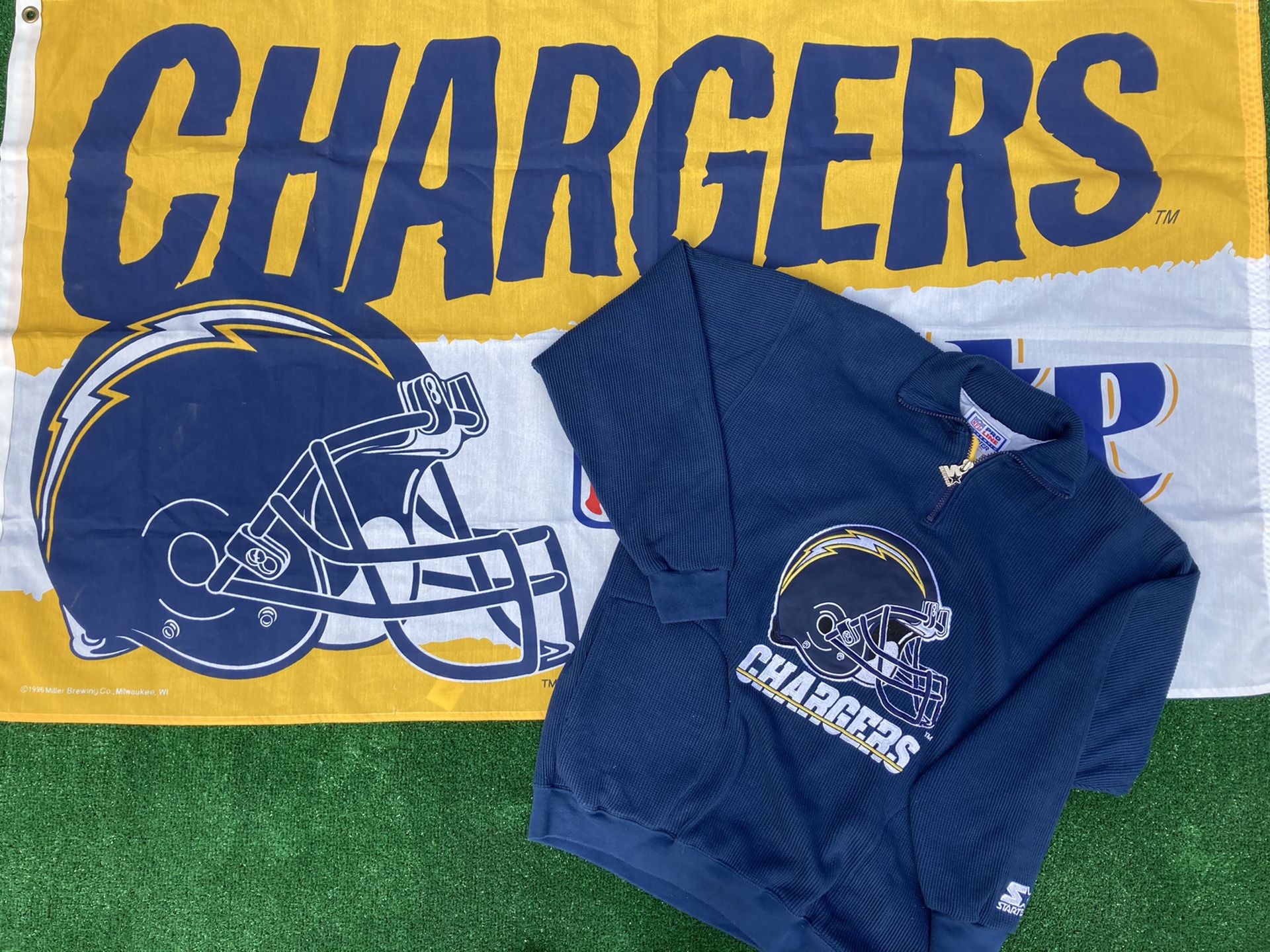 Chargers Flag and Vintage Starter 1/4 Zip