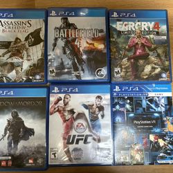 PS4 GAMES LOT 8 games + VR demo disc