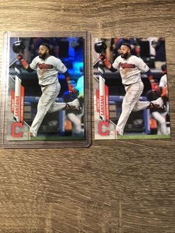2020 Topps Series 1 Carlos Santana Foil and Regular baseball cards