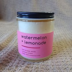 BATH & BODY WORKS WATERMELON + LEMONADE SCENTED 1 WICK CANDLE 7oz NEW!