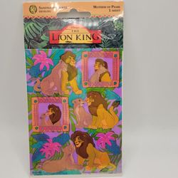 Vintage NOS Sandylion Mother Of Pearl Lion King Stickers Simba & Nala