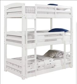White Triple Bunk Bed