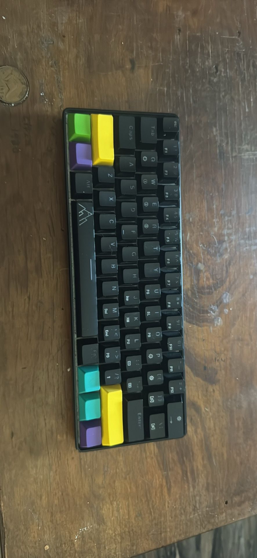 60% Keyboard With Keycaps No Box No Cord. Takes Type C Cord