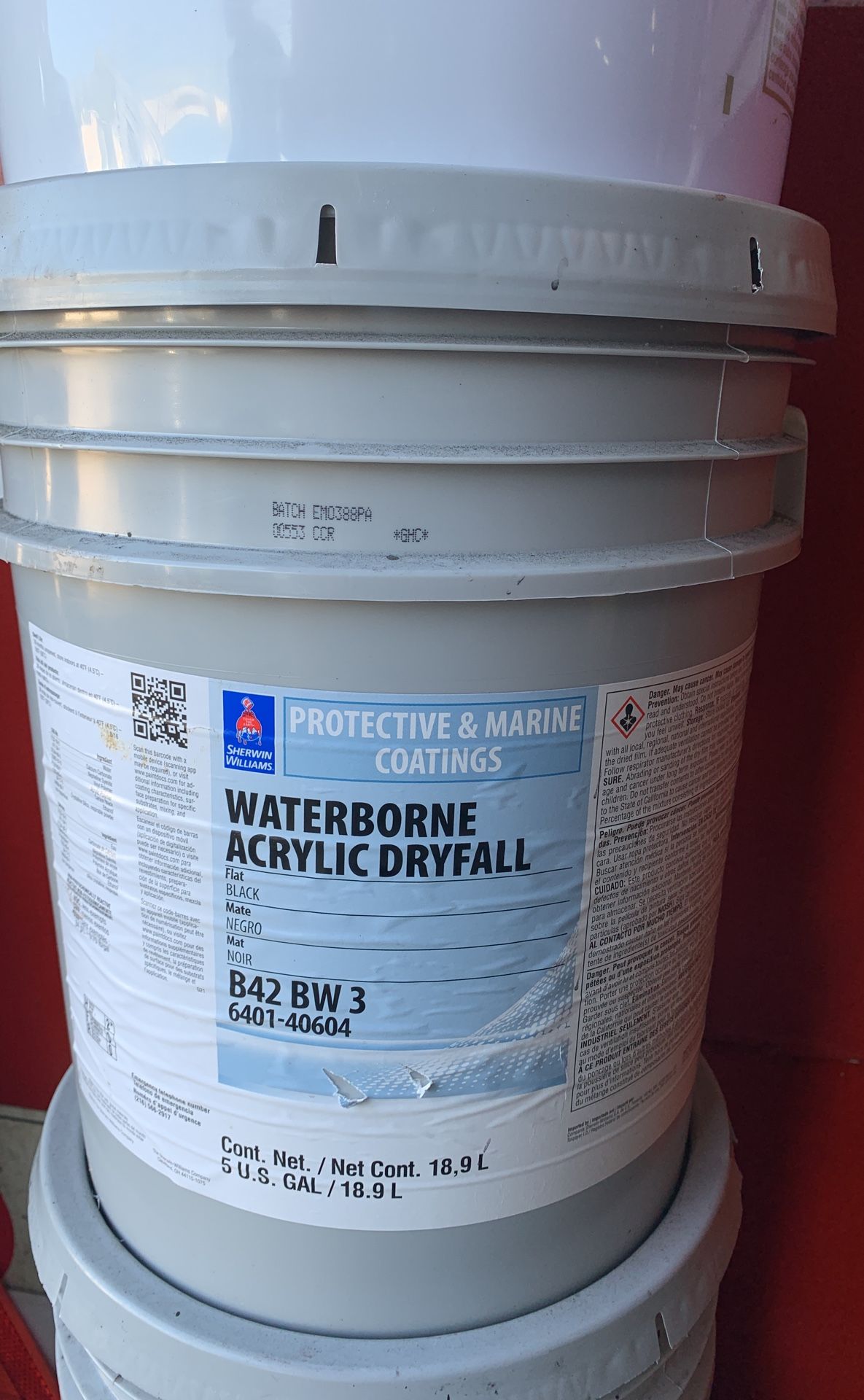 Waterborne acrylic drywall flat black