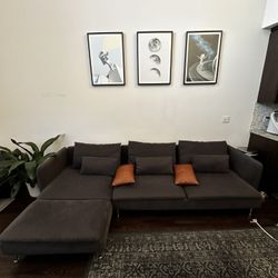 MSRP $1179 IKEA SÖDERHAMN Sectional, 4-seat with chaise, Fridtuna dark gray