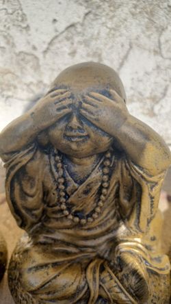 Cement Set Of Three Buddha For Garden Decorations