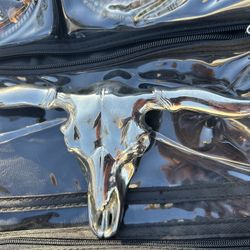 1960s texas longhorn pewter belt buckle 