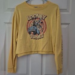 Women's XL - Looney Tunes Sweatshirt - Yellow - Vintage