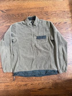 Rapha Explore Technical Pullover Mens Medium Green Waffle Fleece 1/4 Zip