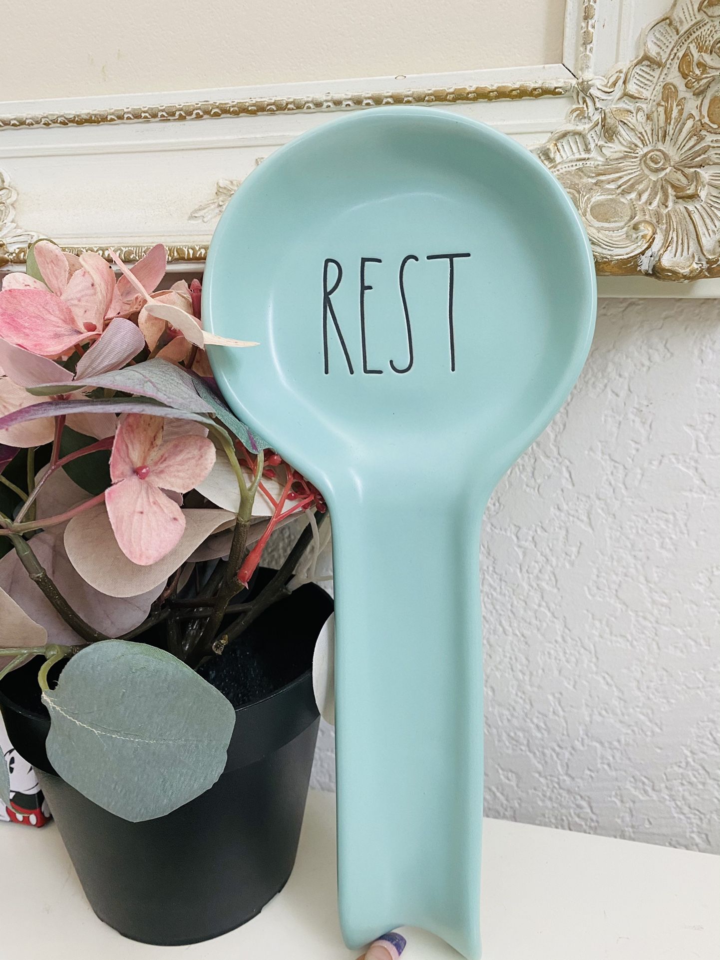 Rae Dunn Teal Spoon Rest