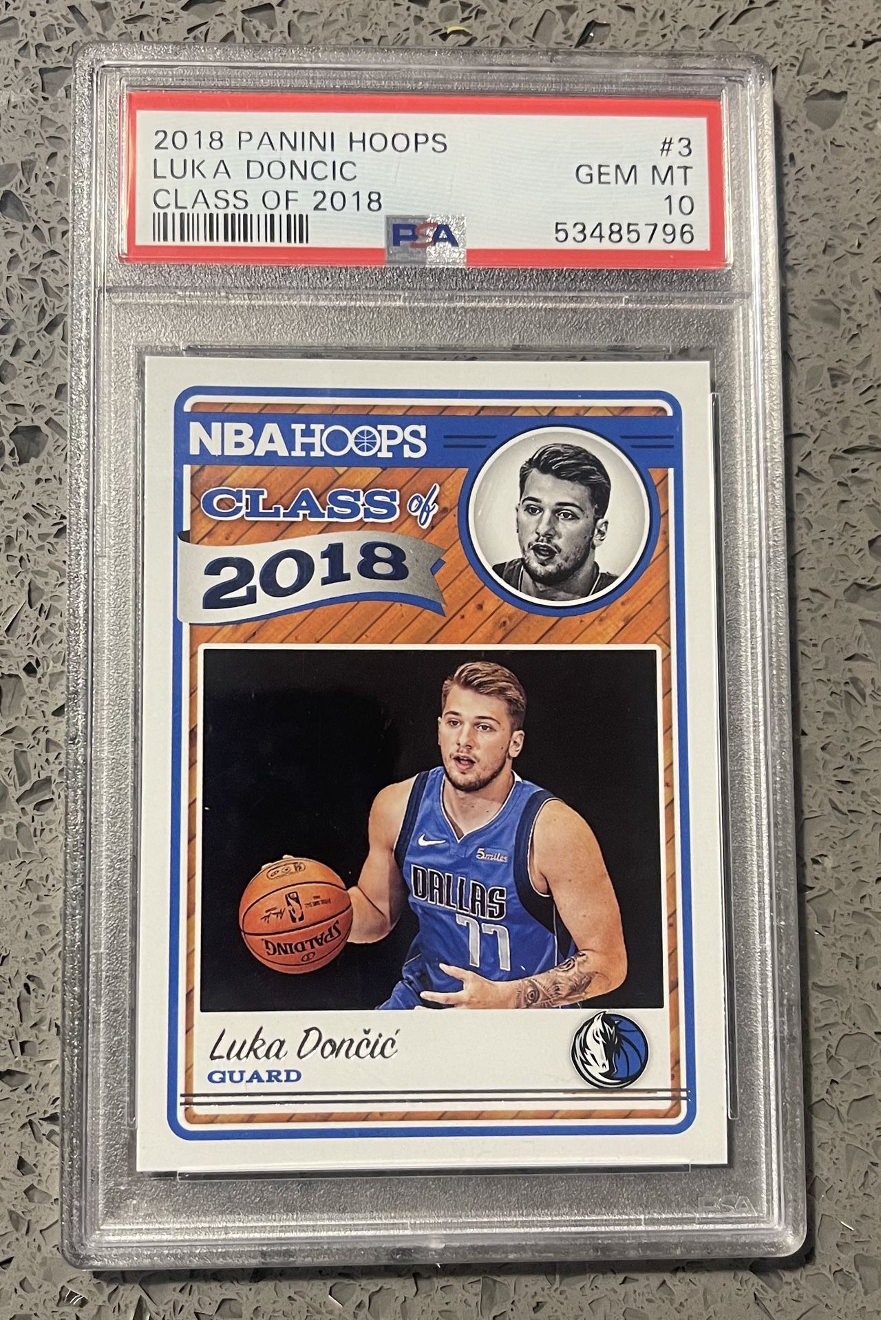 2018 Panini Hoops Class Of 2018 #3 Luka Doncic Mavericks RC Rookie PSA 10