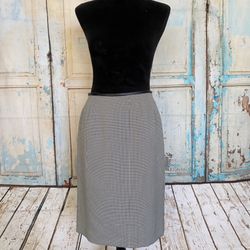 Kasper ASL Women’s Black and White Checkered Pencil Skirt Lined Size 8P