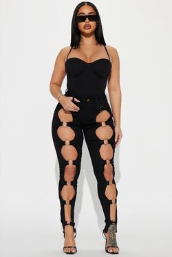 Ring Stretch Skinny Jeans - Black - NEW