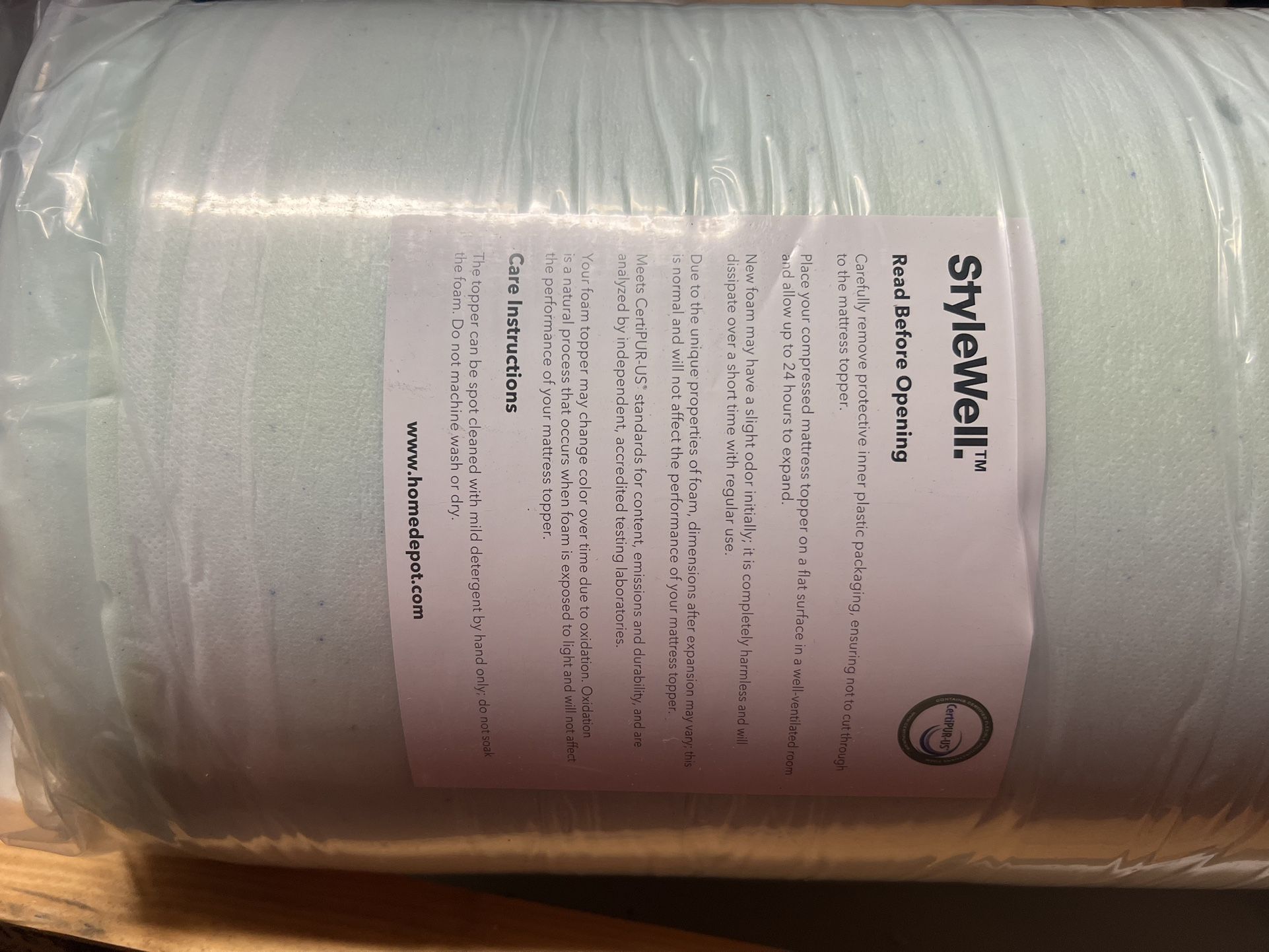 StyleWell Gel Infused Memory Foam 3inch Mattress Topper