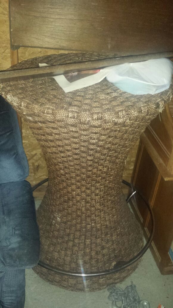 Wicker table and mirror 2 of 2