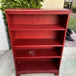 Bookshelf - wood 34”wide x 11” deep x 48” tall