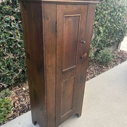 Rustic Dark Pine Chimney Cupboard/Armoire