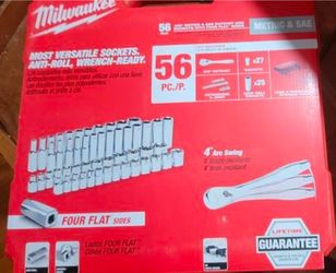 Milwaukee 3/8 in. Drive SAE/Metric Ratchet and Socket Mechanics Tool Set (56-Piece)