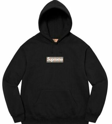 SS22 Supreme x Burberry Box Logo Hoodie Black Large