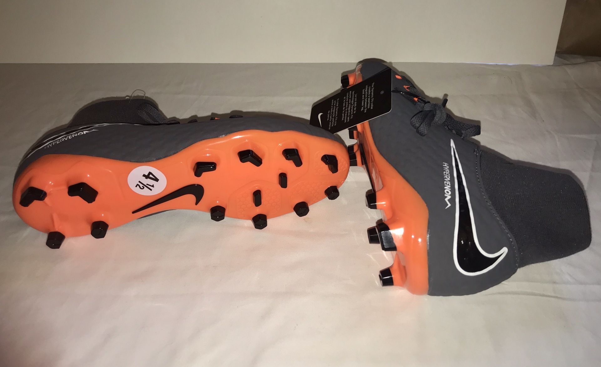 Hypervenom Nike Cleats Brand New size 4 kids