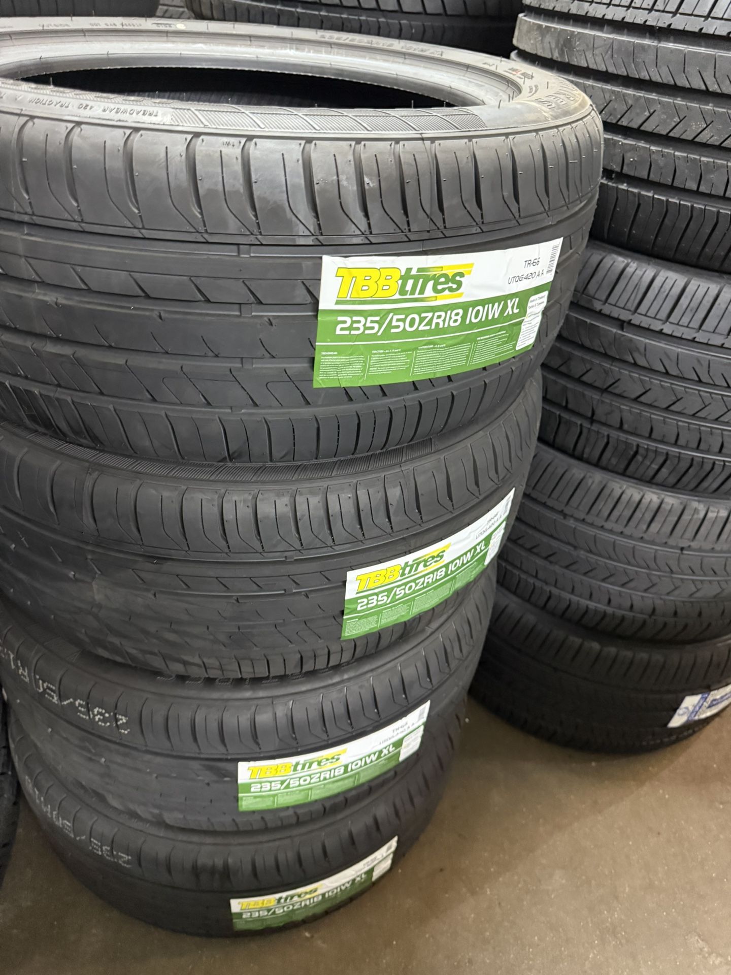 BRAND NEW TIRES 235/50r18 TBB ALL SEASON FOR SALE SET OF 4 TIRES $349 WITH INSTALLATION AND BALANCING