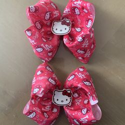 Dodgers Pink Kitty Jojo Bow Handmade 