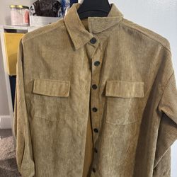 ardene beige corduroy button jacket