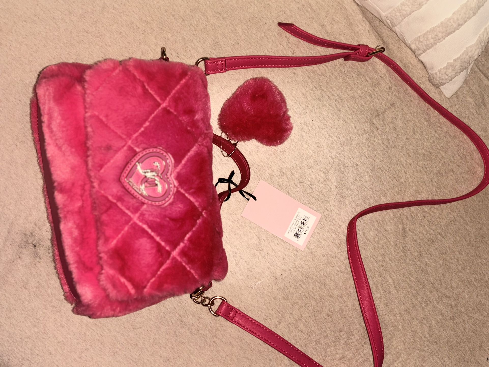 fuzzy pink Juicy clutch purse