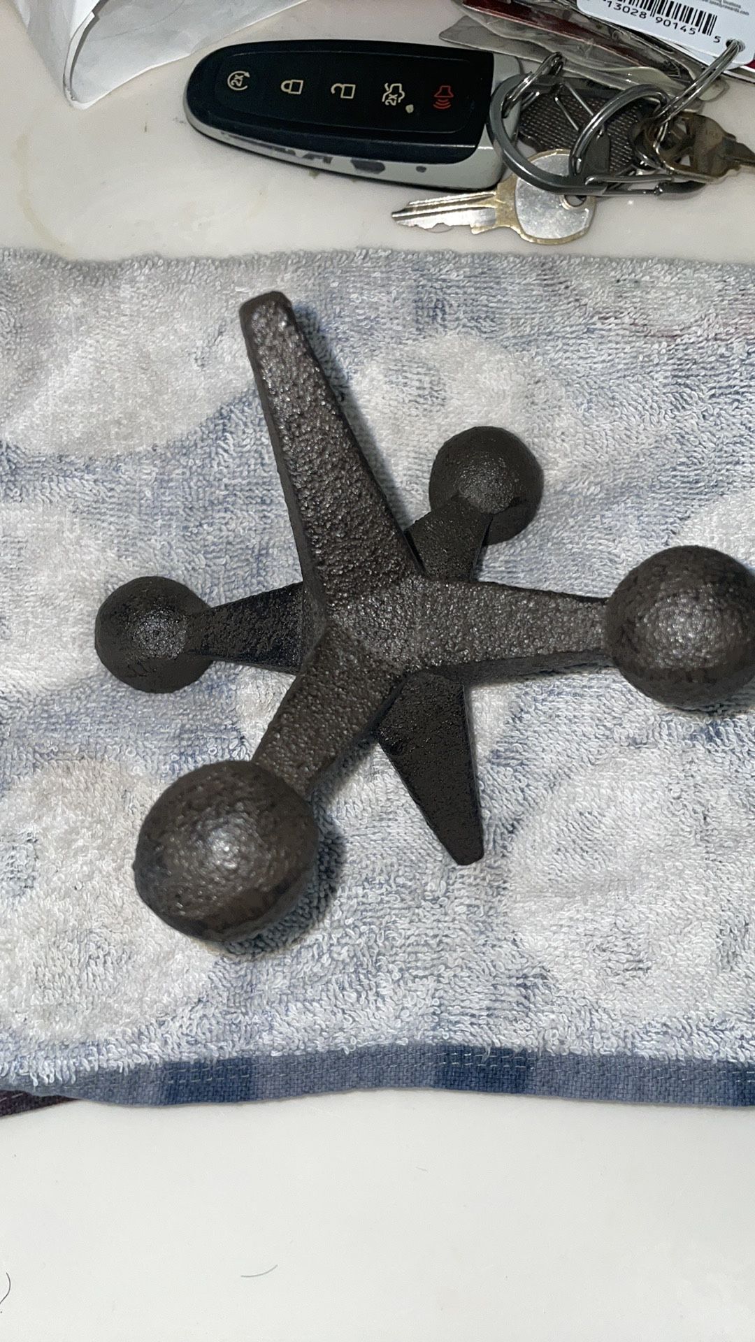 Antique Vintage Large Cast Iron Jack Statue Bookend Door Stop Paperweight