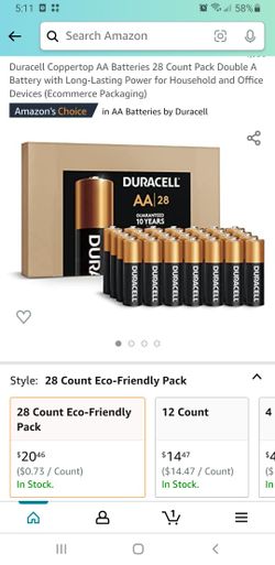 Duracell AA Batteries 28 In The Pack 